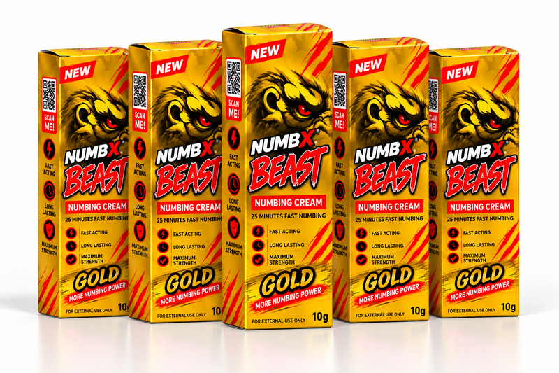 TKTX Gold 80% Numbing Cream - 5 Pack + Free Repair Gel - TKTX Original Numbing Cream UK