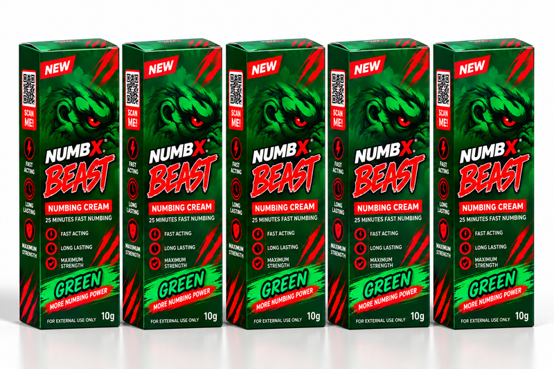 TKTX Green 60% Numbing Cream - 5 Pack + Free Repair Gel
